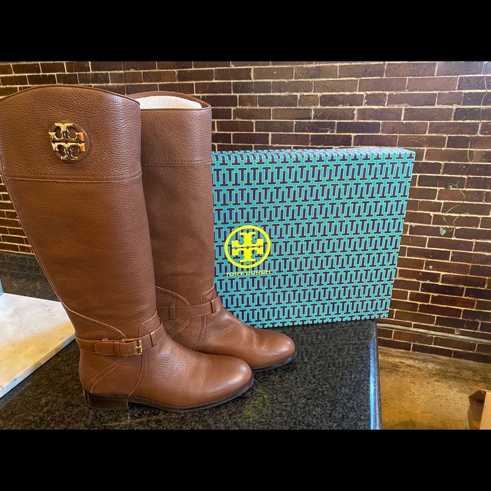 Tory Burch Claire Tumbled Leather Riding Boot